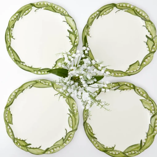 Mrs. Alice Lily of the Valley Dinner Plates (Set of 4)< Summer Crockery | Dinner Plates