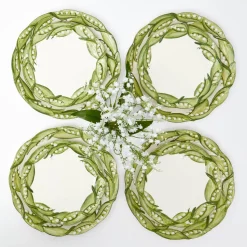 Mrs. Alice Lily of the Valley Dinner & Starter Plates (Set of 4)< Summer Crockery | Crockery Sets