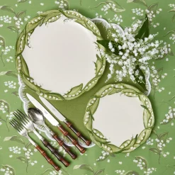 Mrs. Alice Lily of the Valley Dinner & Starter Plates (Set of 4)< Summer Crockery | Crockery Sets