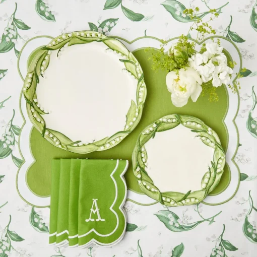 Mrs. Alice Lily of the Valley Dinner & Starter Plates (Set of 4)< Summer Crockery | Crockery Sets