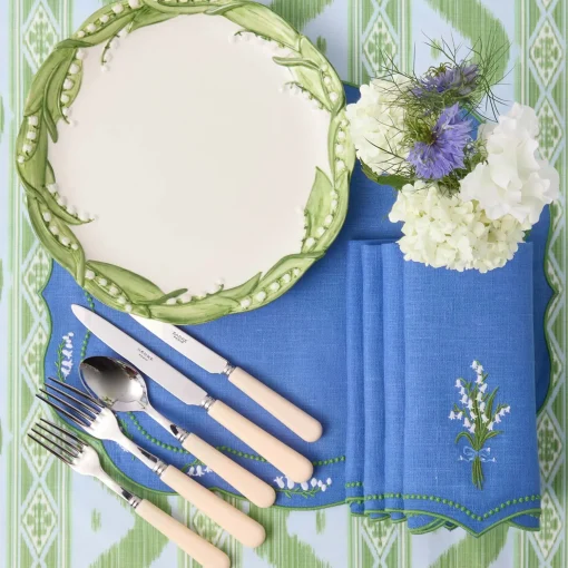 Mrs. Alice Lily of the Valley Dinner & Starter Plates (Set of 4)< Summer Crockery | Crockery Sets