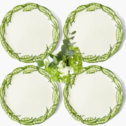 Mrs. Alice Lily of the Valley Dinner Plates (Set of 4)< Summer Crockery | Dinner Plates