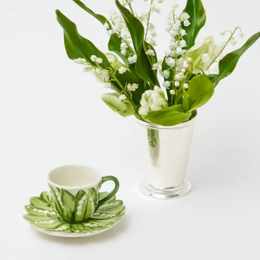 Mrs. Alice Lily of the Valley Espresso Cup & Saucer< Teaware | For Her