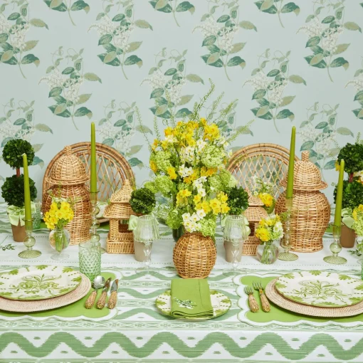 Mrs. Alice Lily of the Valley Green Linen Napkins (Set of 4)< Napkins | For Her
