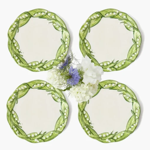 Mrs. Alice Lily of the Valley Starter Plates (Set of 4)< Summer Crockery | Starter Plates