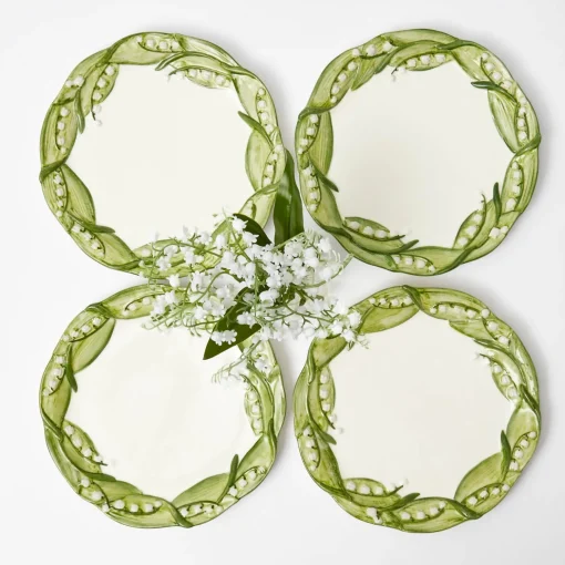 Mrs. Alice Lily of the Valley Starter Plates (Set of 4)< Summer Crockery | Starter Plates
