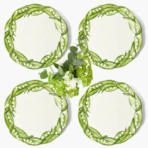 Mrs. Alice Lily of the Valley Starter Plates (Set of 4)< Summer Crockery | Starter Plates