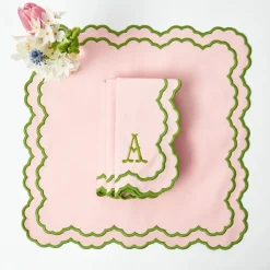 Mrs. Alice Lily Pink & Green Napkins (Set of 4)< Napkins | Mrs. Alice Monogram