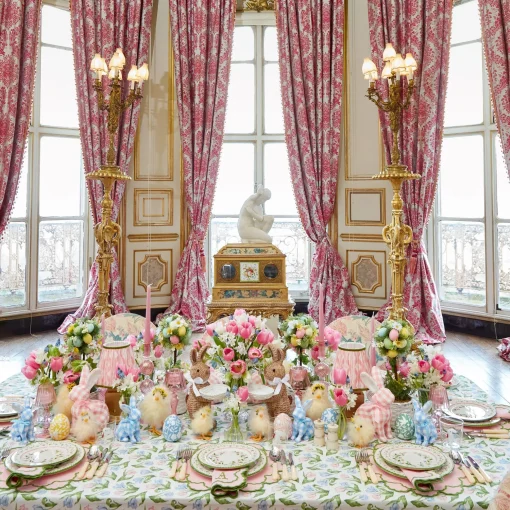 Mrs. Alice Lily Pink & Green Placemats & Napkins (Set of 4)< Table Linen Sets | Mrs. Alice Monogram