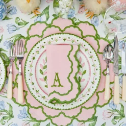 Mrs. Alice Lily Pink & Green Placemats & Napkins (Set of 4)< Table Linen Sets | Mrs. Alice Monogram