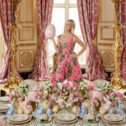 Mrs. Alice Lily Pink & Green Placemats & Napkins (Set of 4)< Table Linen Sets | Mrs. Alice Monogram