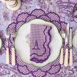 Mrs. Alice Lily Purple Gingham Napkins (Set of 4)< Napkins | Mrs. Alice Monogram