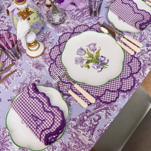 Mrs. Alice Lily Purple Gingham Napkins (Set of 4)< Napkins | Mrs. Alice Monogram