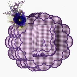 Mrs. Alice Lily Purple Gingham Placemats (Set of 4)< Placemats