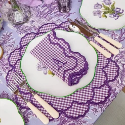 Mrs. Alice Lily Purple Gingham Placemats (Set of 4)< Placemats