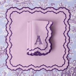 Mrs. Alice Lily Purple Napkins (Set of 4)< Napkins | Mrs. Alice Monogram