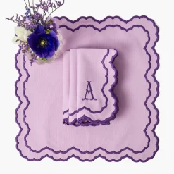 Mrs. Alice Lily Purple Placemats & Napkins (Set of 4)< Table Linen Sets | Mrs. Alice Monogram