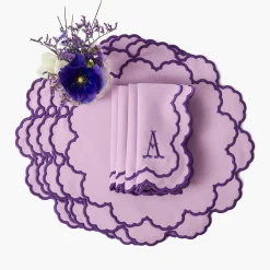 Mrs. Alice Lily Purple Placemats & Napkins (Set of 4)< Table Linen Sets | Mrs. Alice Monogram