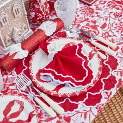 Mrs. Alice Lily Red & White Napkins (Set of 4)< Napkins | Mrs. Alice Monogram