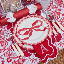 Mrs. Alice Lily Red & White Placemats & Napkins (Set of 4)< Table Linen Sets | Mrs. Alice Monogram