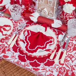 Mrs. Alice Lily Red & White Placemats & Napkins (Set of 4)< Table Linen Sets | Mrs. Alice Monogram