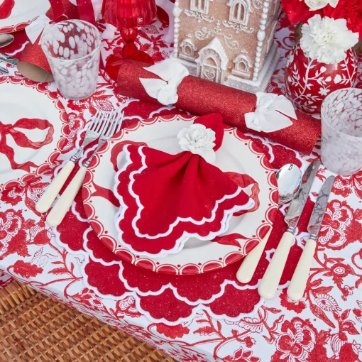 Mrs. Alice Lily Red & White Placemats & Napkins (Set of 4)< Table Linen Sets | Mrs. Alice Monogram