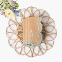 Mrs. Alice Lily Sand & Blue Napkins (Set of 4)< Summer Table Linen | Napkins