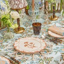 Mrs. Alice Lily Sand & Blue Napkins (Set of 4)< Summer Table Linen | Napkins