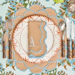 Mrs. Alice Lily Sand & Blue Placemats (Set of 4)< Summer Table Linen | Placemats