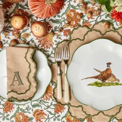 Mrs. Alice Lily Sand & Green Napkins (Set of 4)< Napkins | Mrs. Alice Monogram