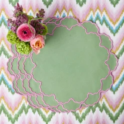 Mrs. Alice Lily Soft Green & Pink Placemats (Set of 4)< Summer Table Linen | Placemats