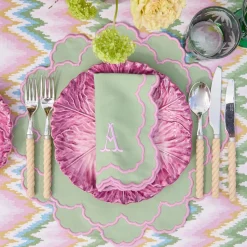 Mrs. Alice Lily Soft Green & Pink Placemats (Set of 4)< Summer Table Linen | Placemats