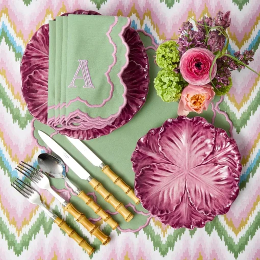 Mrs. Alice Lily Soft Green & Pink Placemats (Set of 4)< Summer Table Linen | Placemats