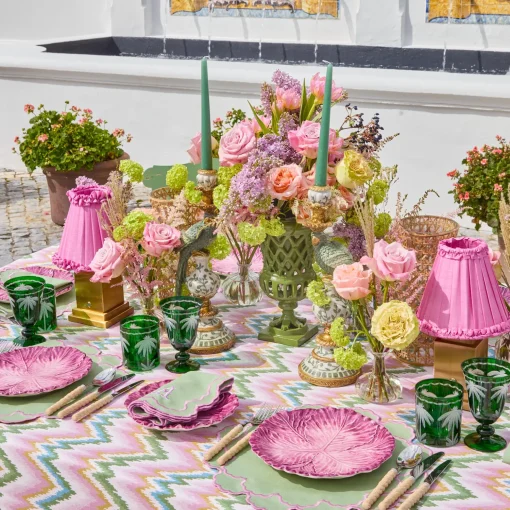 Mrs. Alice Lily Soft Green & Pink Napkins (Set of 4)< Summer Table Linen | Napkins