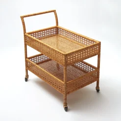 Mrs. Alice Lorenzo Rattan Bar Cart< Furniture | Furniture