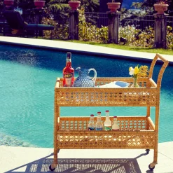 Mrs. Alice Lorenzo Rattan Bar Cart< Furniture | Furniture