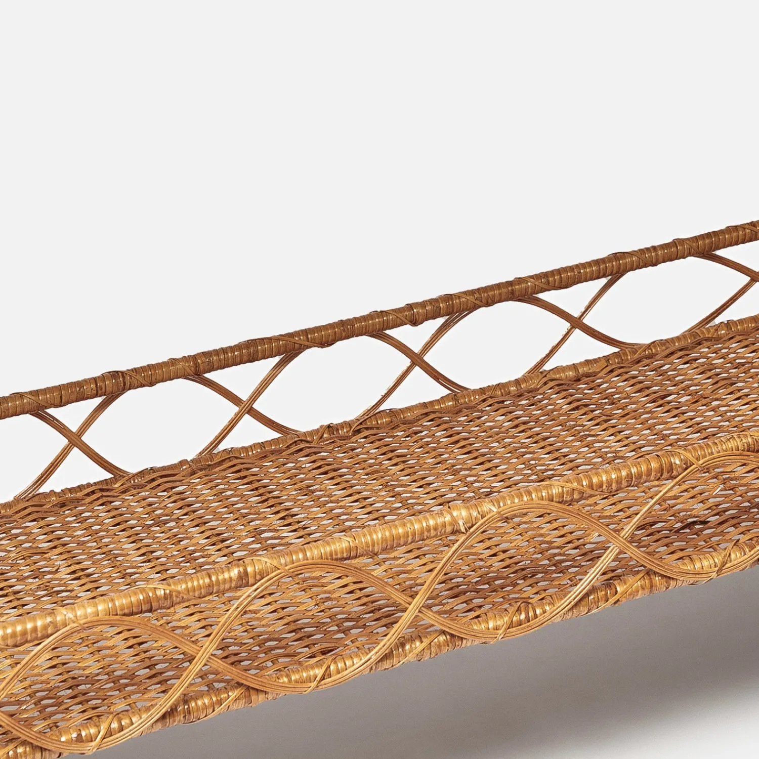 Mrs. Alice Madeleine Rattan Scalloped Console Table< Furniture | Furniture