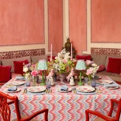Mrs. Alice Magdalena Raspberry Tablecloth< Summer Table Linen | Tablecloths