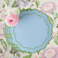 Mrs. Alice Mariana Blue & Green Placemats (Set of 4)< Summer Table Linen | Placemats