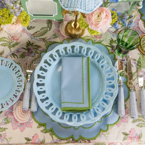 Mrs. Alice Mariana Blue & Green Placemats (Set of 4)< Summer Table Linen | Placemats