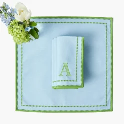 Mrs. Alice Mariana Blue & Green Placemats & Napkins (Set of 4)< Summer Table Linen | Table Linen Sets
