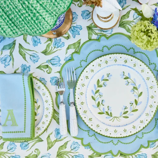 Mrs. Alice Mariana Blue & Green Placemats (Set of 4)< Summer Table Linen | Placemats