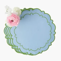 Mrs. Alice Mariana Blue & Green Placemats (Set of 4)< Summer Table Linen | Placemats