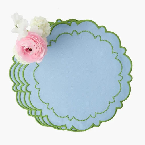Mrs. Alice Mariana Blue & Green Placemats (Set of 4)< Summer Table Linen | Placemats