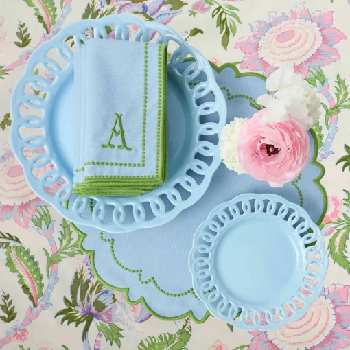Mrs. Alice Mariana Blue & Green Placemats (Set of 4)< Summer Table Linen | Placemats