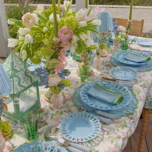 Mrs. Alice Mariana Blue & Green Placemats (Set of 4)< Summer Table Linen | Placemats