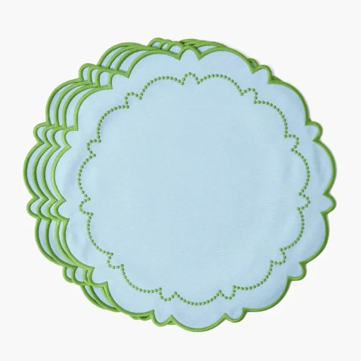 Mrs. Alice Mariana Blue & Green Placemats (Set of 4)< Summer Table Linen | Placemats