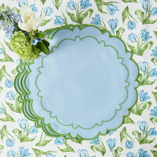 Mrs. Alice Mariana Blue & Green Placemats (Set of 4)< Summer Table Linen | Placemats