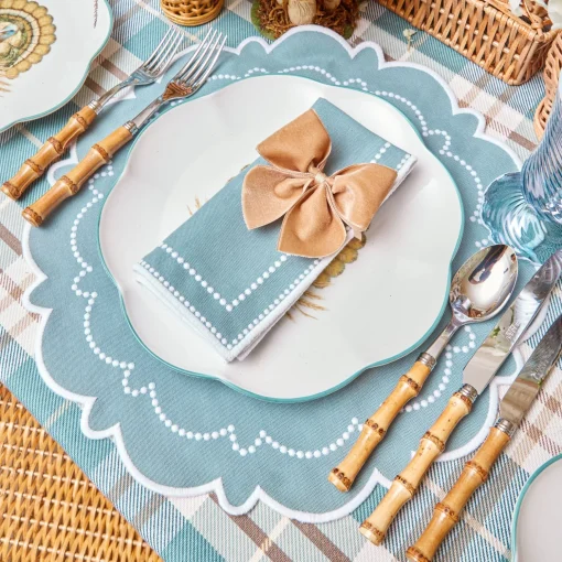 Mrs. Alice Mariana Duck Egg Napkins (Set of 4)< Napkins | Mrs. Alice Monogram