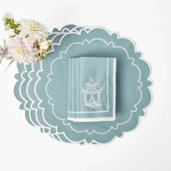 Mrs. Alice Mariana Duck Egg Placemats & Napkins (Set of 4)< Table Linen Sets | Mrs. Alice Monogram